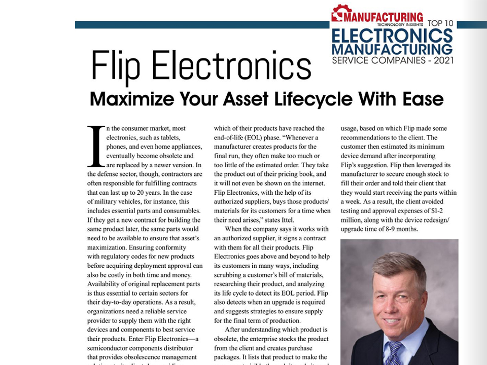 Flip Recognized Among 10 Best Electronics Manufacturing Service Companies of 2021